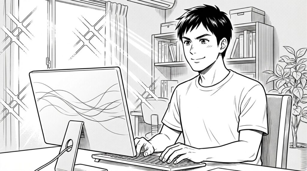 就職活動を乗り越えて前向きになっている様子