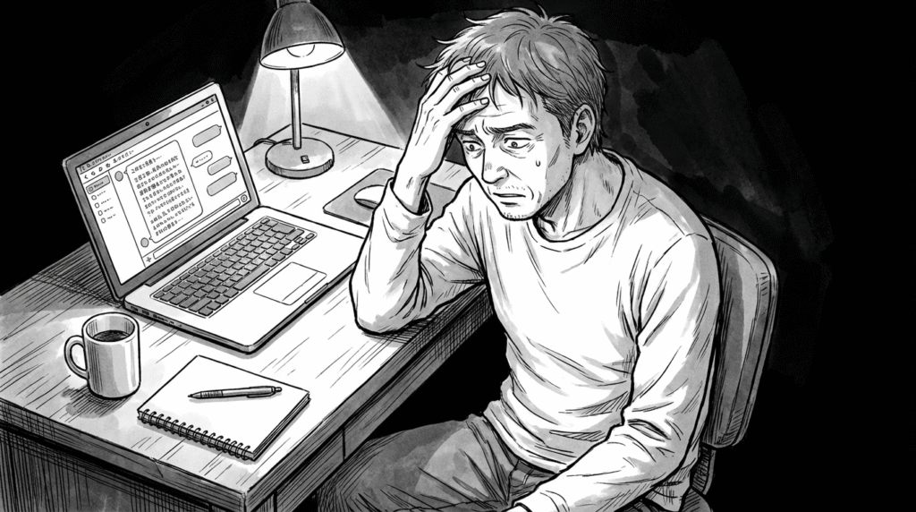 添付ファイルの指示に従って、日本の漫画のようにイラストを生成してください。
日本語の部分は日本語を丁寧に書き出してください。文字化けはしないでください。