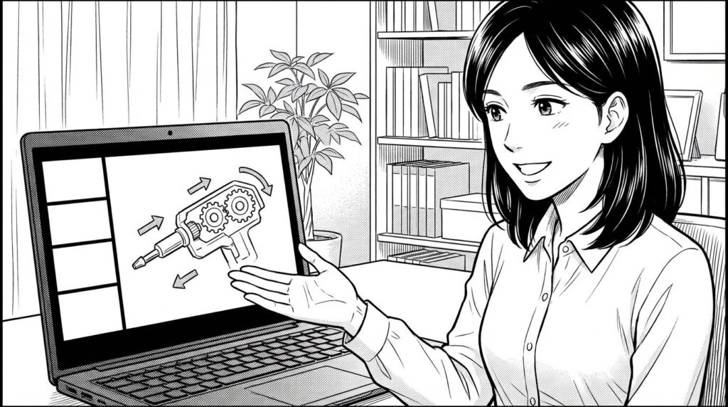 クライアントとミーティングしてるイラスト