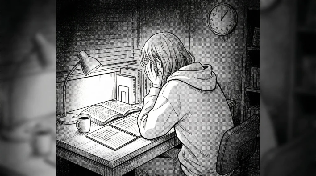 深夜の自宅でG検定の問題集を解いている